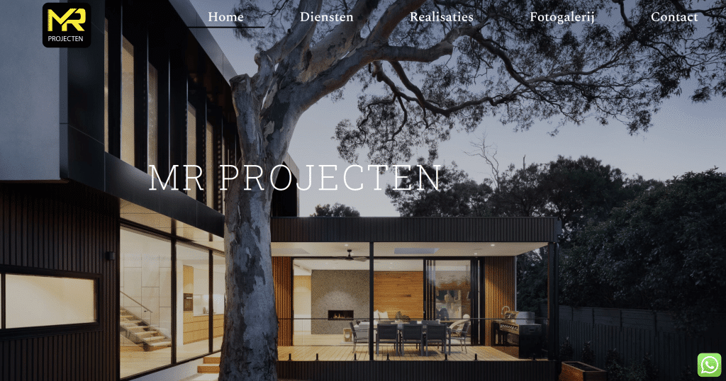 Homepage van MR Projecten – IlkDesign helpt bedrijven een website laten maken