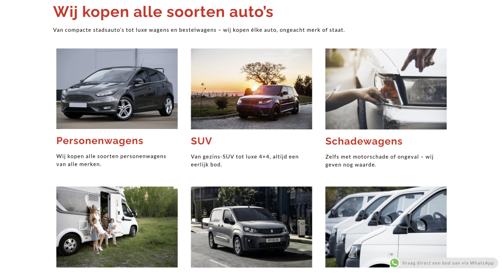 Overzicht van alle auto’s die Wij Kopen Uw Wagen inkoopt – IlkDesign
