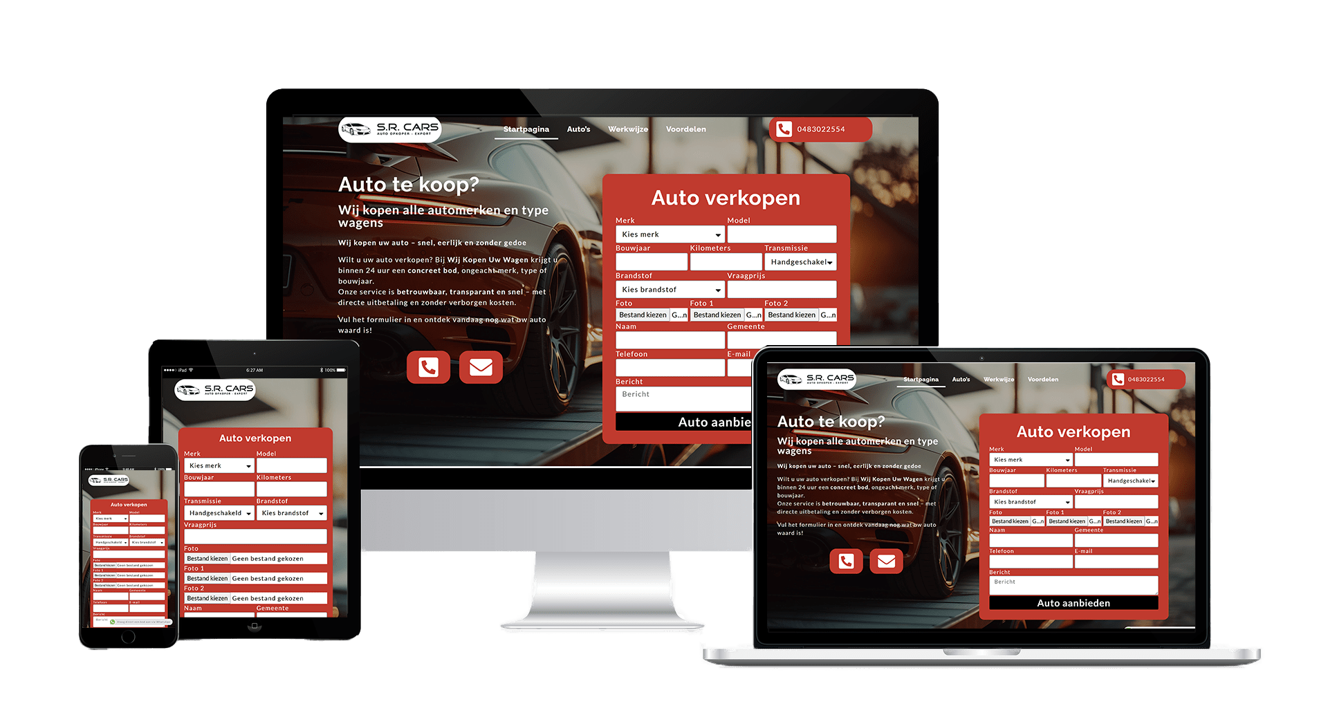 Homepage van Wij Kopen Uw Wagen op laptop – IlkDesign helpt bedrijven een website laten maken