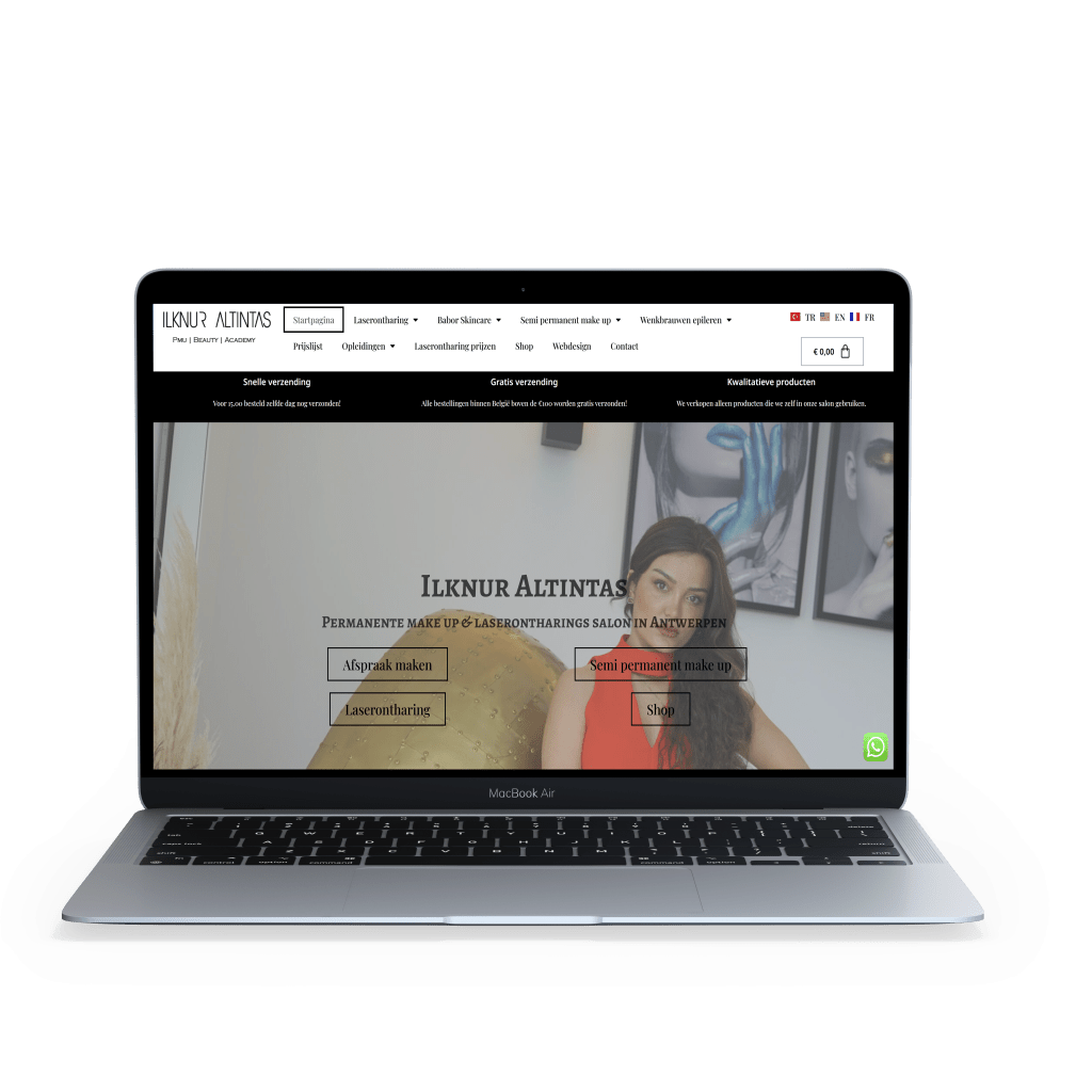 MacBook met ilknuraltintas.be website – IlkDesign helpt bedrijven een website laten maken