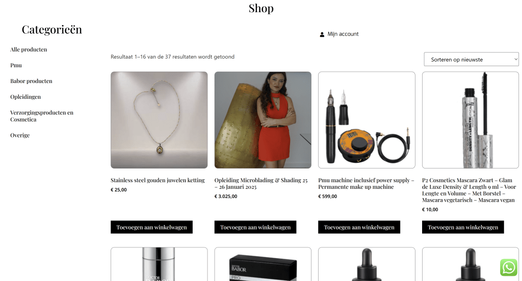 Webshoppagina van ilknuraltintas.be – IlkDesign helpt bedrijven een webshop laten maken